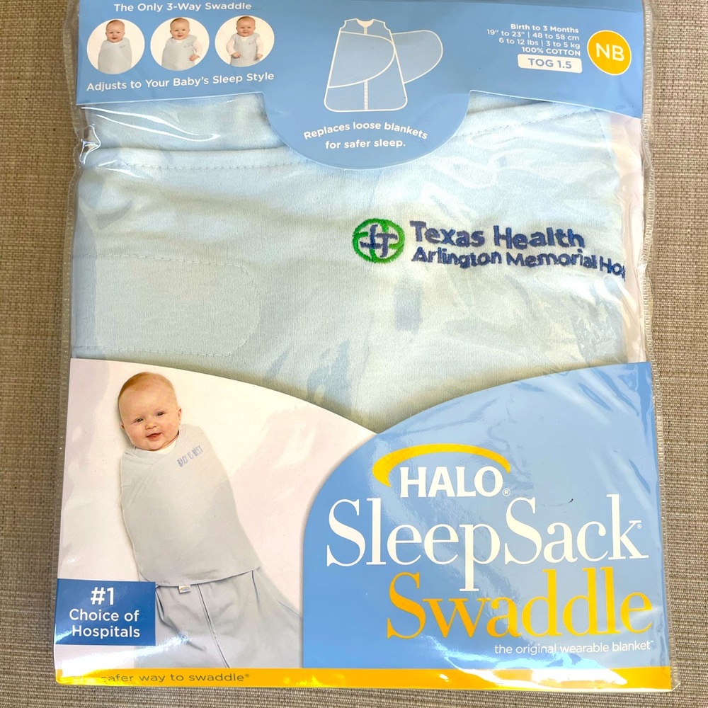 Halo SleepSack Swaddle, light blue, 0-3 months